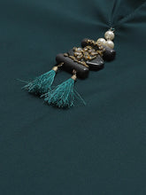 Women Green & Golden Solid Kurti with Sharara & Woven Design Dupatta (JOKPS D14G 1349 Green)-JOKPS-D14G-1349